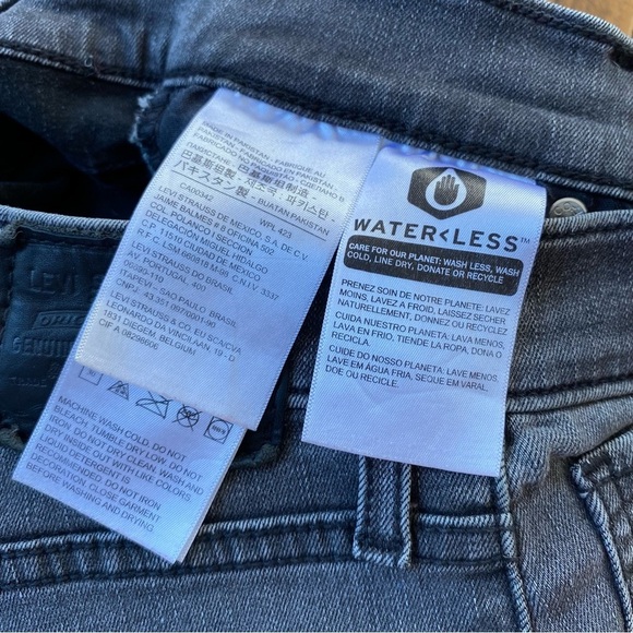 Levi’s Mile High Super Skinny Grey Embellished Ankle Black Studded Rise Premium - Picture 10 of 14